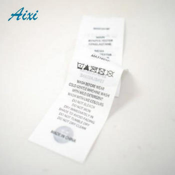 Custom Silk Clothing Labels Washing Care Label Woven Satin Label For Clothes
